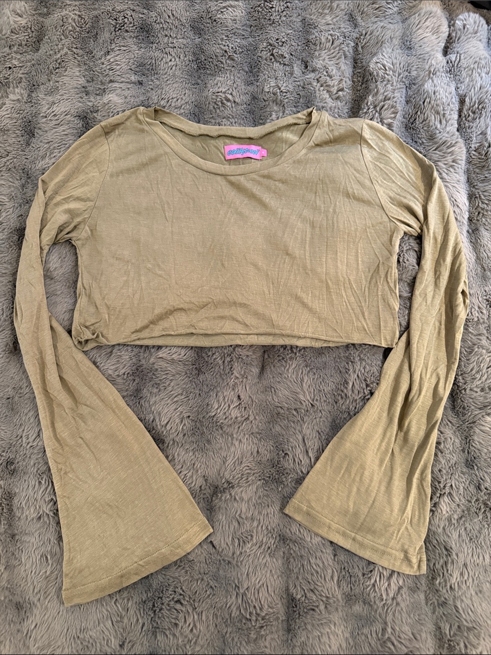 Edikted Sheer Long-Sleeve Cropped Top - Women